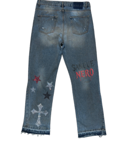Alternative view of Jeans SANGUE NERO Blu con Stelle Applicate