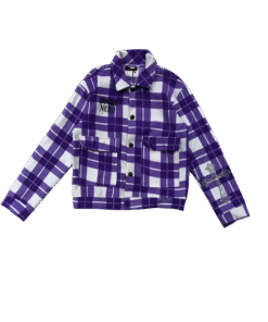 Camicia SANGUE NERO Check Viola con Patch Grafica