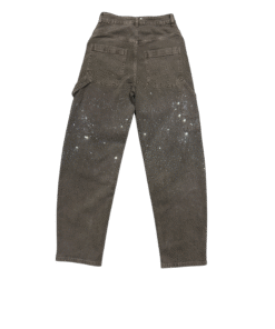 Alternative view of Jeans SANGUE NERO Marrone con Strass All Over