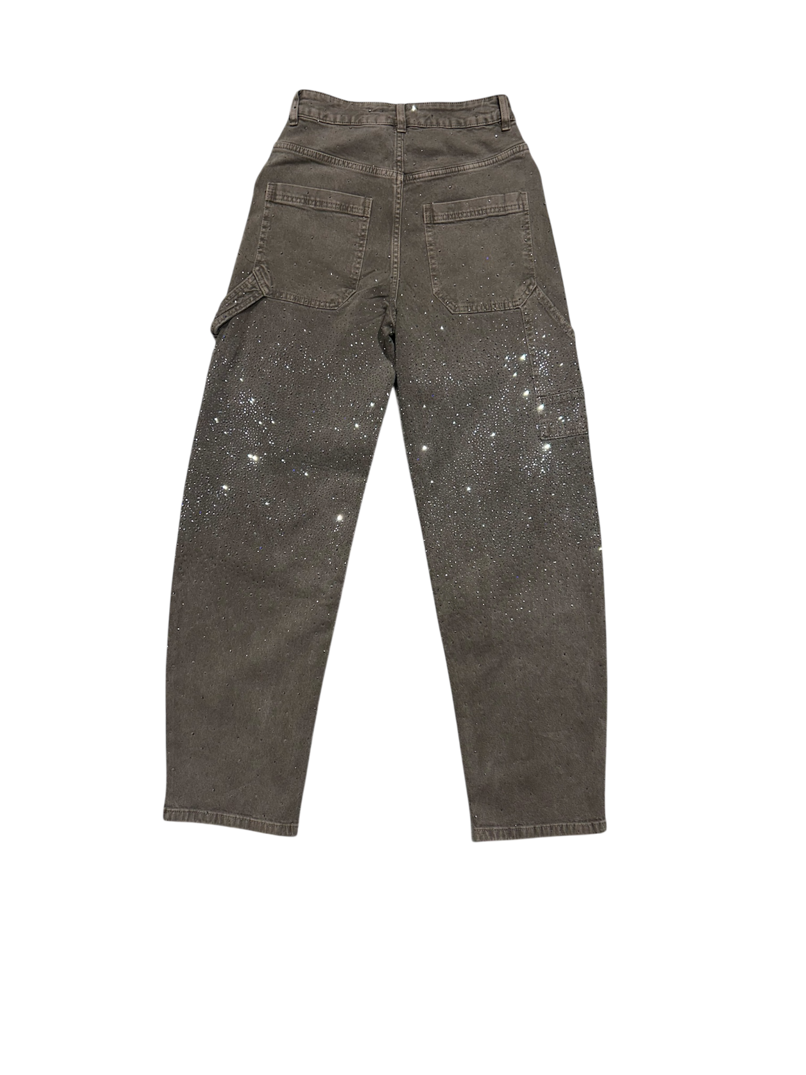 Jeans SANGUE NERO Marrone con Strass All Over - immagine 2