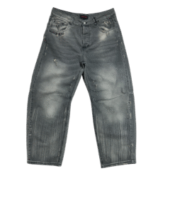 Jeans SANGUE NERO Grigio con Croci in Strass