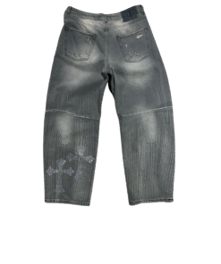 Alternative view of Jeans SANGUE NERO Grigio con Croci in Strass